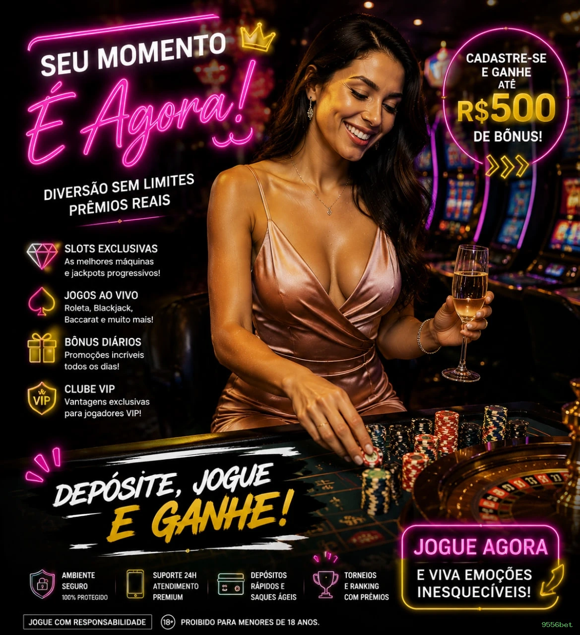 Cassino ao vivo da 9556bet com dealers reais